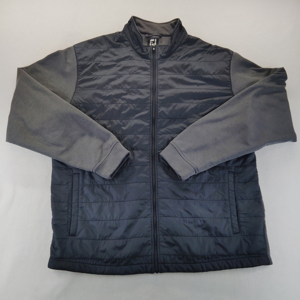 FootJoy Hybrid Golf Jacket Mens XL Gray Good TPC Twin Cities Padded Full Zip